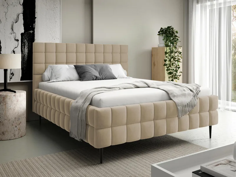 Morke Sängram med förvaring 140x200 cm - beige - Möbler - Sovrum - Sängar - Sängar med förvaring