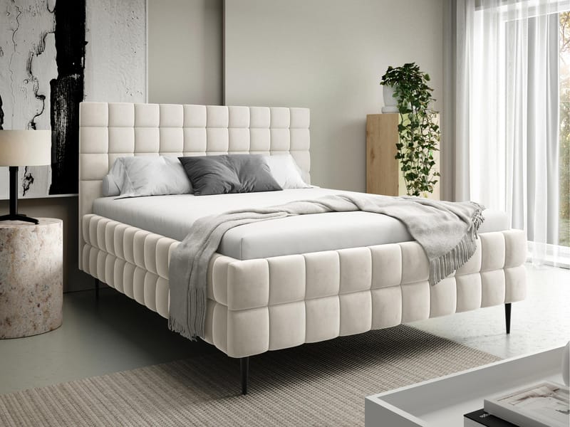 Morke Sängram med förvaring 160x200 cm - beige - Möbler - Sovrum - Sängram & sängstomme