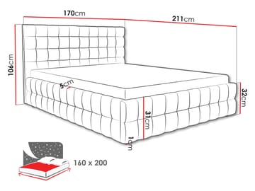 Morke Sängram med förvaring 160x200 cm - beige - Möbler - Sovrum - Sängram & sängstomme