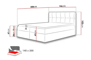 Neitisuanto Sängpaket Kontinentalsäng 140x200 cm - Beige - Möbler - Sovrum - Sängar - Komplett Sängpaket