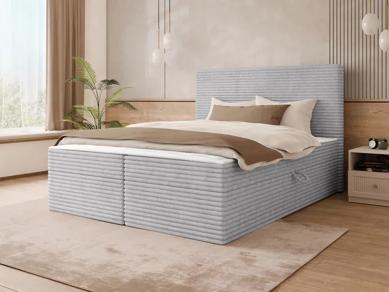 Neyrin Sängpaket Kontinentalsäng 140x200 cm med Förvaring - Ljusgrå - Möbler - Sovrum - Sängar - Kontinentalsängar