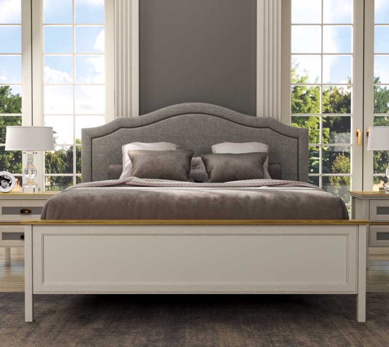 Nimora Dubbelsängram 180x200 cm - Crème, ek, grå - Möbler - Sovrum - Sängar - Sängar med förvaring