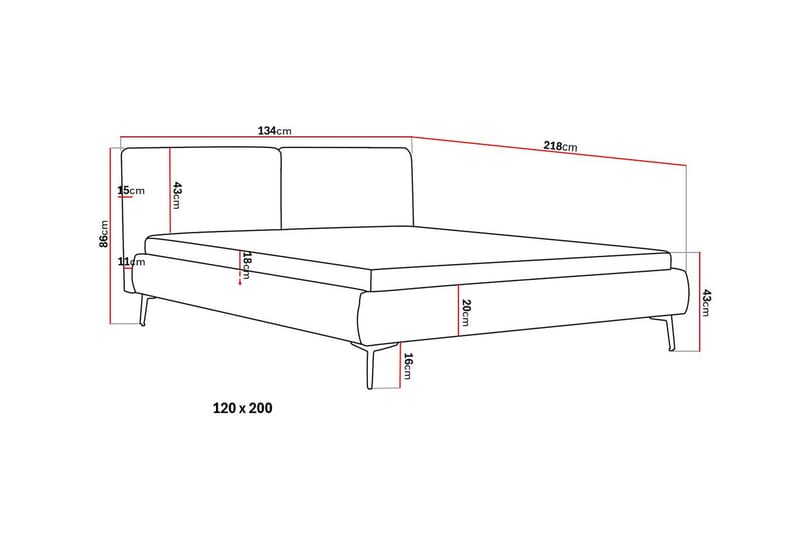 Nordic Komplett Sängpaket 120x200 cm med sänggavel - Grå - Möbler - Sovrum - Sängar - Komplett Sängpaket