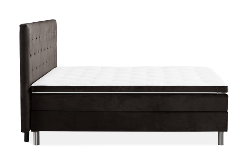 NOVELLA Sängpaket 160x200 cm Knapp Gavel Mörkgrå/Sammet - Komplett Sängpaket - Kontinentalsängar