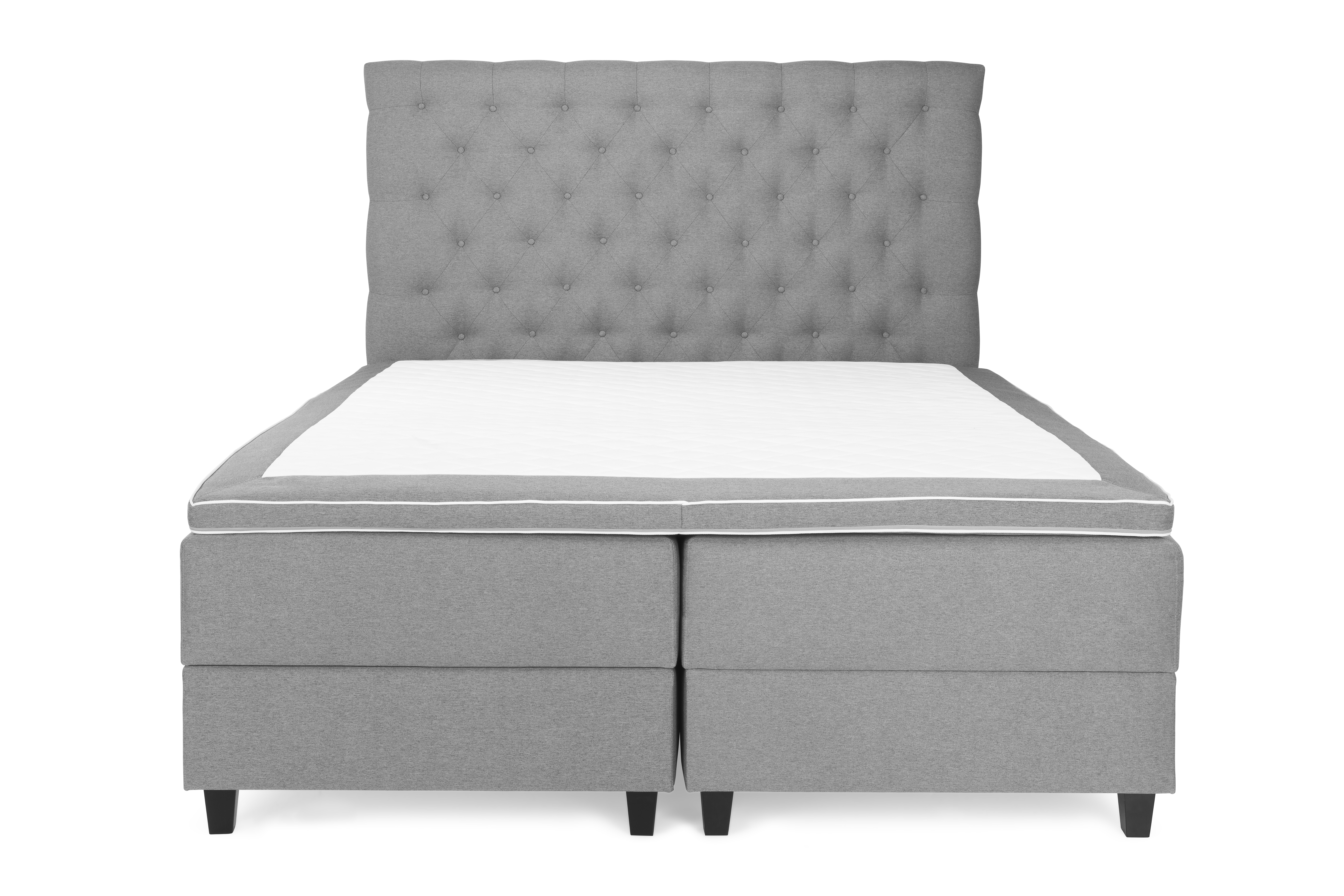 OAKHAM Komplett Sängpaket Säng med Förvaring 160×200 Ljusgrå – Royal King Size Sänggavel 160×200