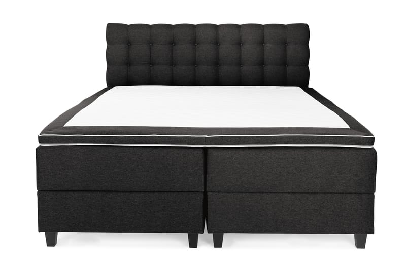 OAKHAM Komplett Sängpaket Säng med Förvaring 180x200 Mörkgrå - Royal Box Sänggavel 180 cm - Komplett Sängpaket - Kontinentalsängar