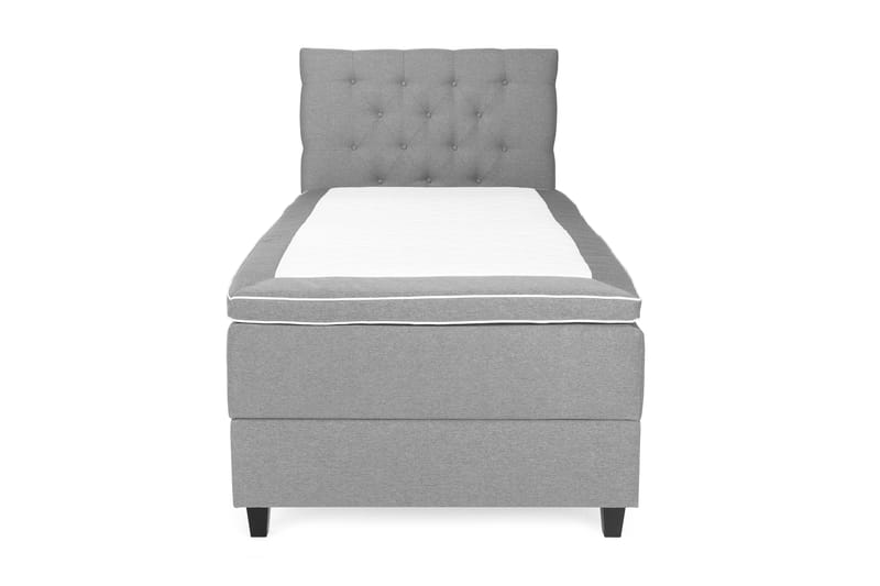 OAKHAM Komplett Sängpaket Säng med Förvaring 90x200 Ljusgrå - Royal Hög Sänggavel 90 cm - Kontinentalsängar - Komplett Sängpaket