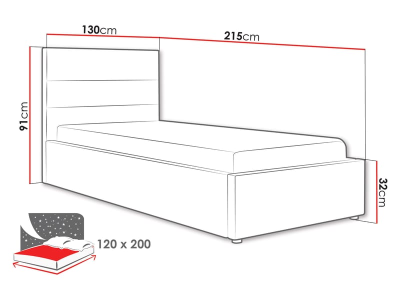 Omrynn Sängram med förvaring 120x200 cm - beige - Möbler - Sovrum - Sängar - Sängar med förvaring