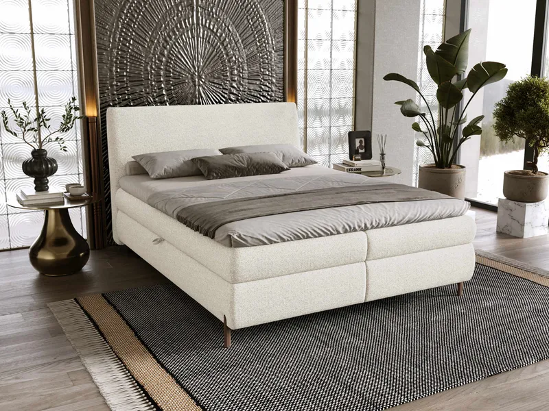 Orvalen Sängpaket Kontinentalsäng 140x200 cm med Lyftförvaring - benvit - Möbler - Sovrum - Sängar - Komplett Sängpaket