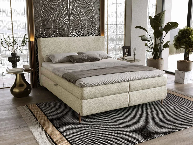 Orvalen Sängpaket Kontinentalsäng 160x200 cm med Lyftförvaring - beige - Möbler - Sovrum - Sängar - Komplett Sängpaket