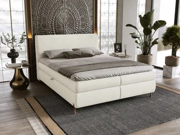 Orvalen Sängpaket Kontinentalsäng 160x200 cm med Lyftförvaring - benvit - Möbler - Sovrum - Sängar - Komplett Sängpaket