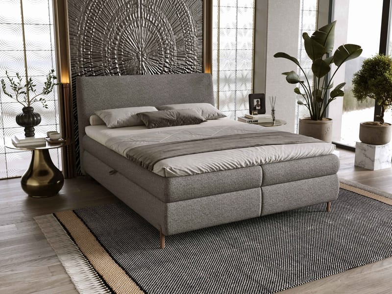 Orvalen Sängpaket Kontinentalsäng 160x200 cm med Lyftförvaring - grå - Möbler - Sovrum - Sängar - Komplett Sängpaket