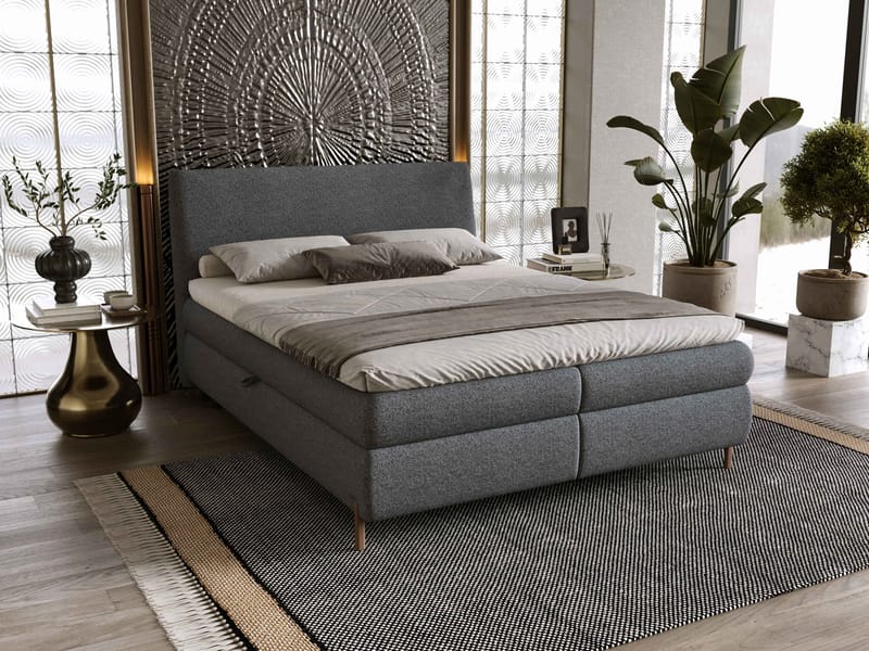 Orvalen Sängpaket Kontinentalsäng 160x200 cm med Lyftförvaring - mörkgrå - Möbler - Sovrum - Sängar - Komplett Sängpaket