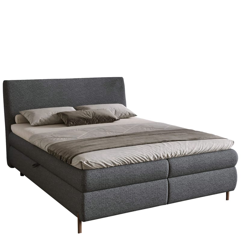 Orvalen Sängpaket Kontinentalsäng 160x200 cm med Lyftförvaring, mörkgrå