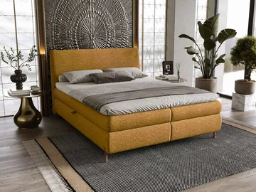 Orvalen Sängpaket Kontinentalsäng 160x200 cm med Lyftförvaring - senapsgul - Möbler - Sovrum - Sängar - Komplett Sängpaket