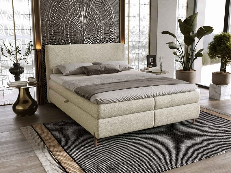 Orvalen Sängpaket Kontinentalsäng 180x200 cm med Lyftförvaring - beige - Möbler - Sovrum - Sängar - Komplett Sängpaket