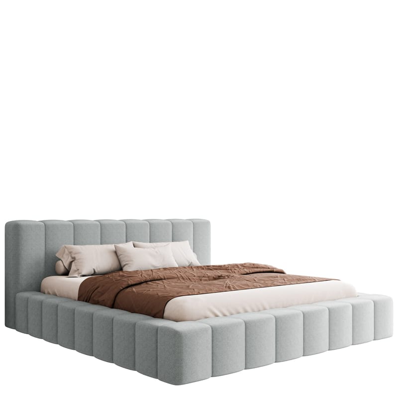 Orvinel Sängram 160x200 cm med Förvaring, Ljusgrå