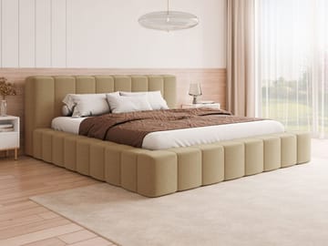 Orvinel Sängram 160x200 cm med Förvaring - Mörkbeige - Möbler - Sovrum - Sängar - Sängar med förvaring