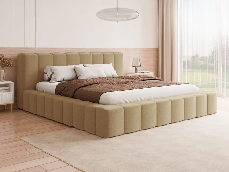 Orvinel Sängram 160x200 cm med Förvaring - Mörkbeige - Möbler - Sovrum - Sängar - Sängar med förvaring