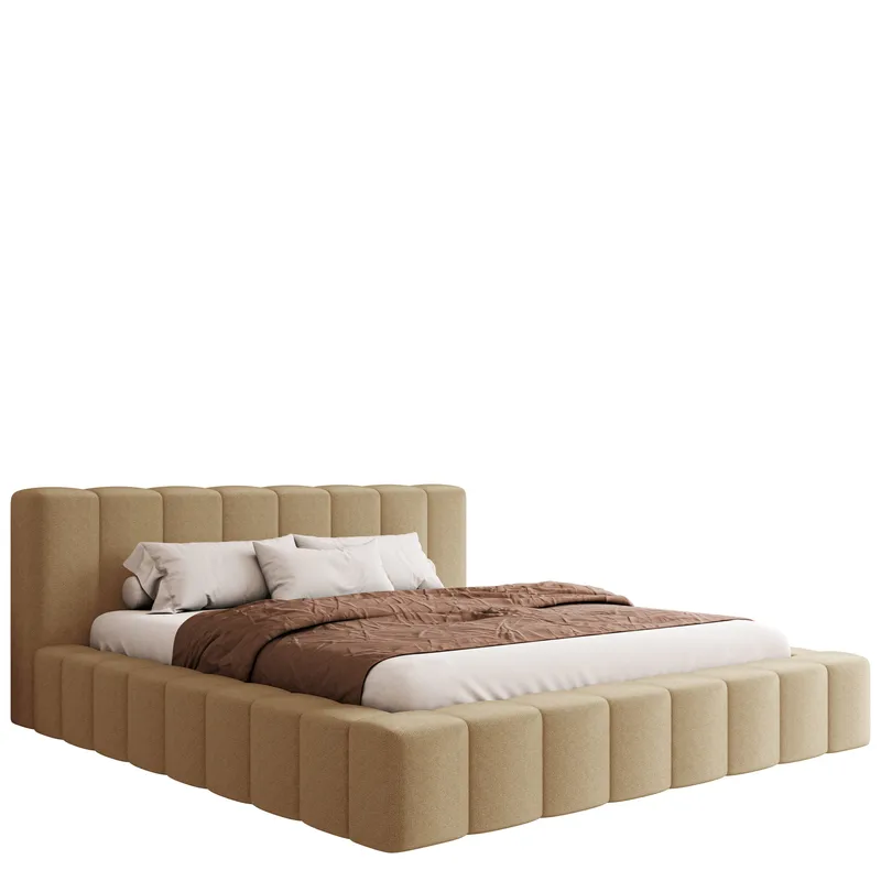 Orvinel Sängram 160x200 cm med Förvaring, Mörkbeige