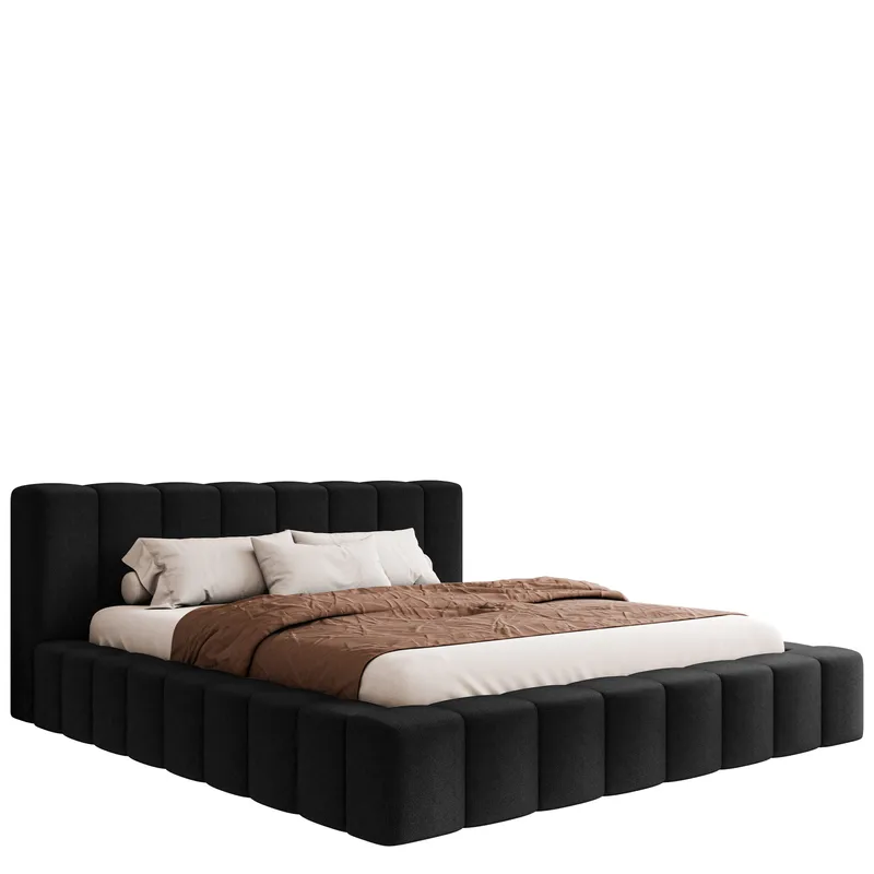 Orvinel Sängram 180x200 cm med Förvaring, Svart