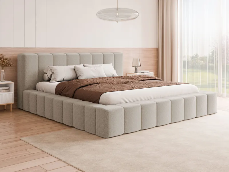 Orvinel Sängram 200x200 cm med Förvaring - Beige - Möbler - Sovrum - Sängar - Sängar med förvaring