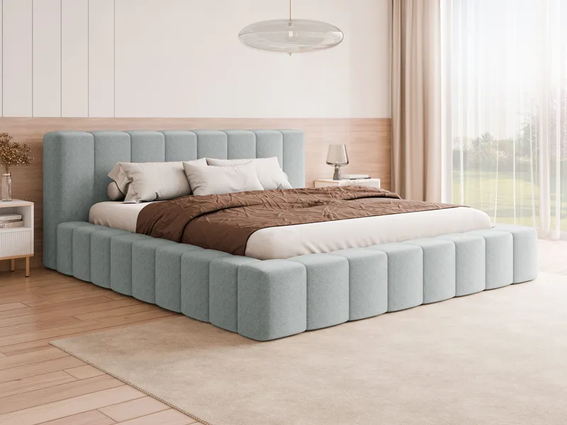 Orvinel Sängram 200x200 cm med Förvaring - Ljusgrå - Möbler - Sovrum - Sängar - Sängar med förvaring