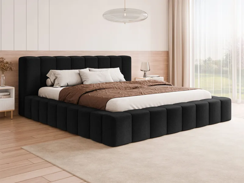 Orvinel Sängram 200x200 cm med Förvaring - Svart - Möbler - Sovrum - Sängar - Sängar med förvaring