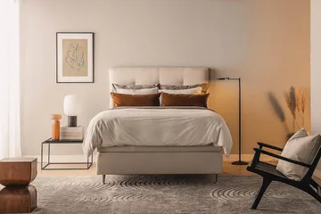 Oslo Lyx Kontinentalsäng 140x200 cm - Ljusbeige - Möbler - Sovrum - Sängar - Kontinentalsängar