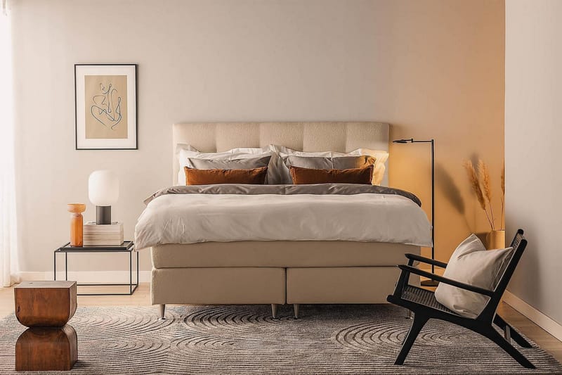 Oslo Lyx Kontinentalsäng Boucle 180x200 - Beige - Möbler - Sovrum - Sängar - Kontinentalsängar