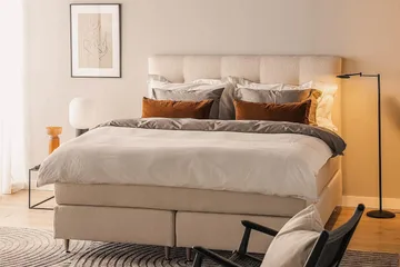 Oslo Lyx Kontinentalsäng Boucle 180x200 - Ljusbeige - Möbler - Sovrum - Sängar - Komplett Sängpaket
