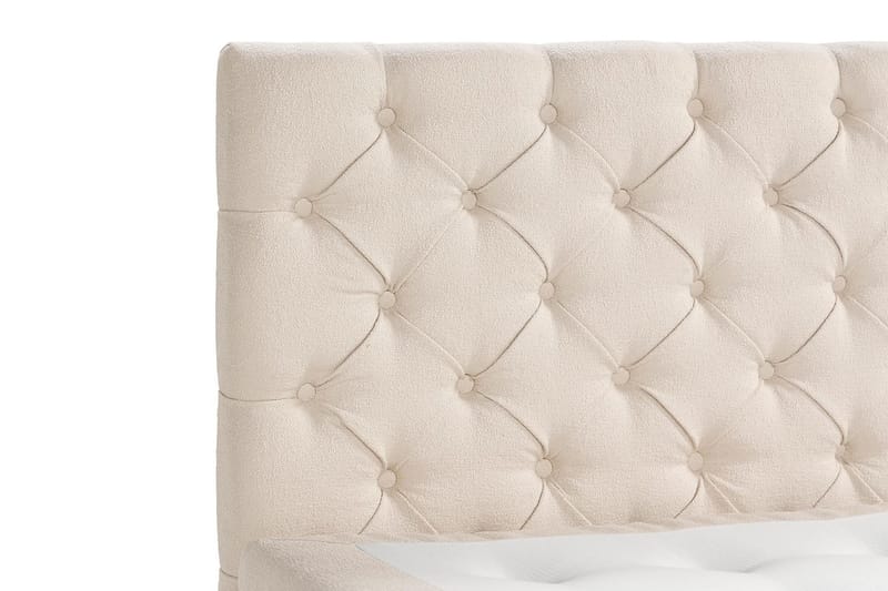 Oslo Lyx Sängpaket Boucle 120x200 Djuphäftad gavel - Ljusbeige - Möbler - Sovrum - Sängar - Kontinentalsängar