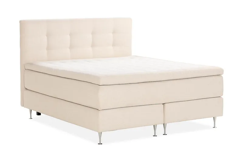 Oslo Lyx Sängpaket Boucle 180x200 Knappad gavel - Beige - Möbler - Sovrum - Sängar - Kontinentalsängar