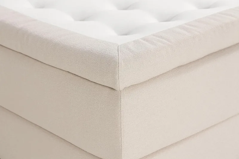 Oslo Lyx Sängpaket Boucle 180x200 Knappad gavel - Beige - Möbler - Sovrum - Sängar - Kontinentalsängar