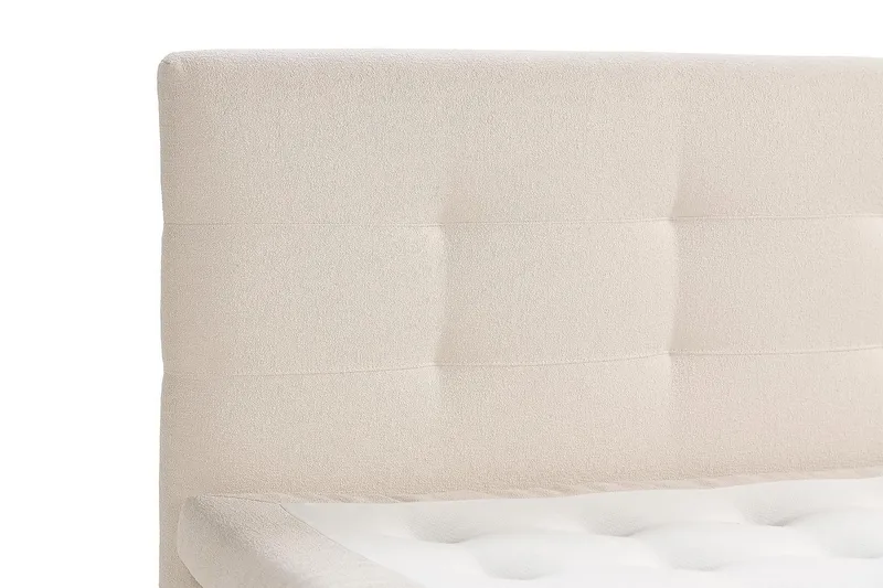 Oslo Lyx Sängpaket Boucle 180x200 Knappad gavel - Beige - Möbler - Sovrum - Sängar - Kontinentalsängar