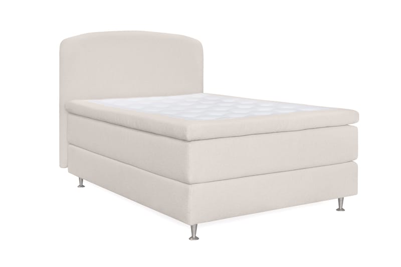 Oslo Lyx Sängpaket Kontinentalsäng 120x200 cm Curved Sänggavel - Ljusbeige - Möbler - Sovrum - Sängar - Kontinentalsängar