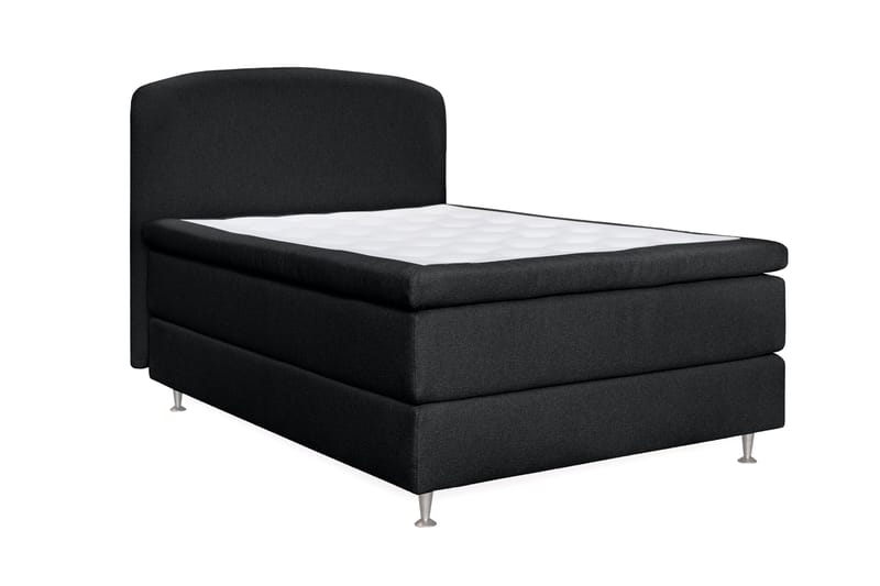 Oslo Lyx Sängpaket Kontinentalsäng 120x200 cm Curved Sänggavel - Svart - Möbler - Sovrum - Sängar - Kontinentalsängar
