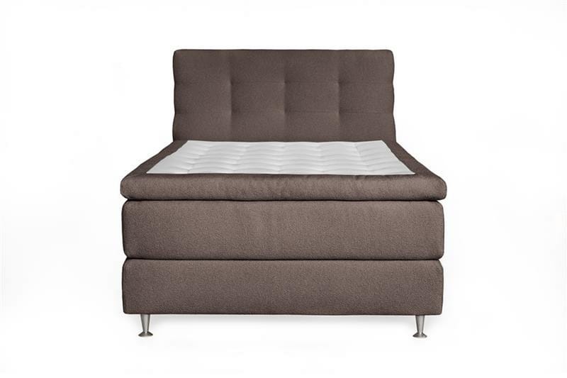 Oslo Lyx Sängpaket Kontinentalsäng 140x200 cm Knappar Sänggavel, Ljusbrun