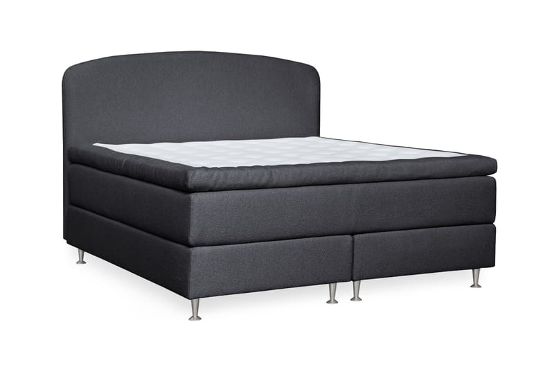 Oslo Lyx Sängpaket Kontinentalsäng 160x200 cm Curved Sänggavel - Svart - Möbler - Sovrum - Sängar - Komplett Sängpaket