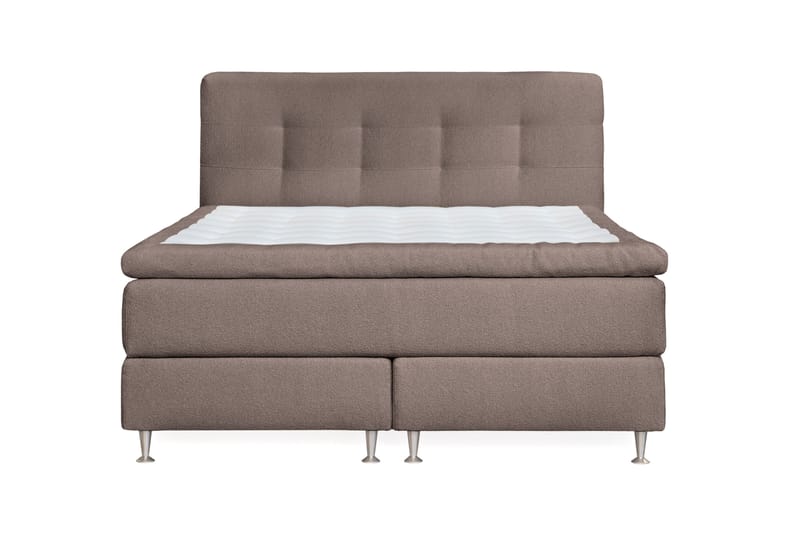 Oslo Lyx Sängpaket Kontinentalsäng 160x200 cm Knappar Sänggavel - Ljusbrun - Möbler - Sovrum - Sängar - Kontinentalsängar