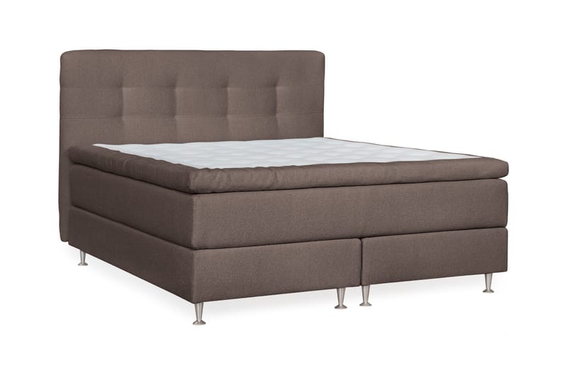 Oslo Lyx Sängpaket Kontinentalsäng 160x200 cm Knappar Sänggavel - Ljusbrun - Möbler - Sovrum - Sängar - Kontinentalsängar