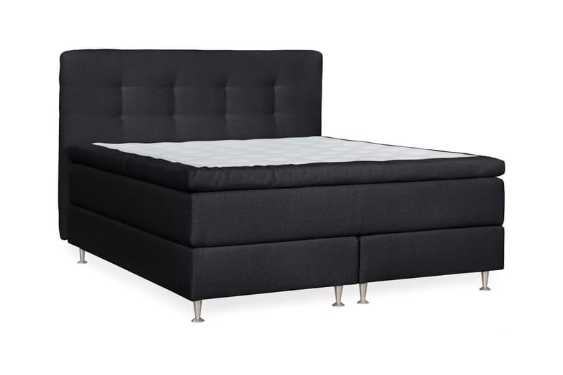 Oslo Lyx Sängpaket Kontinentalsäng 160x200 cm Knappar Sänggavel - Svart - Möbler - Sovrum - Sängar - Kontinentalsängar