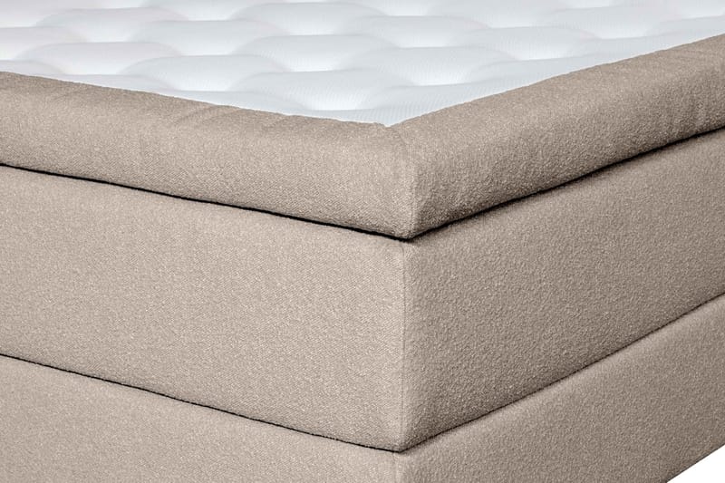 Oslo Lyx Sängpaket Kontinentalsäng 180x200 cm Curved Sänggavel - Beige - Möbler - Sovrum - Sängar - Komplett Sängpaket