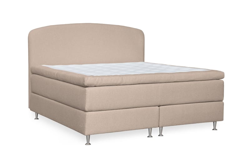 Oslo Lyx Sängpaket Kontinentalsäng 180x200 cm Curved Sänggavel - Beige - Möbler - Sovrum - Sängar - Komplett Sängpaket