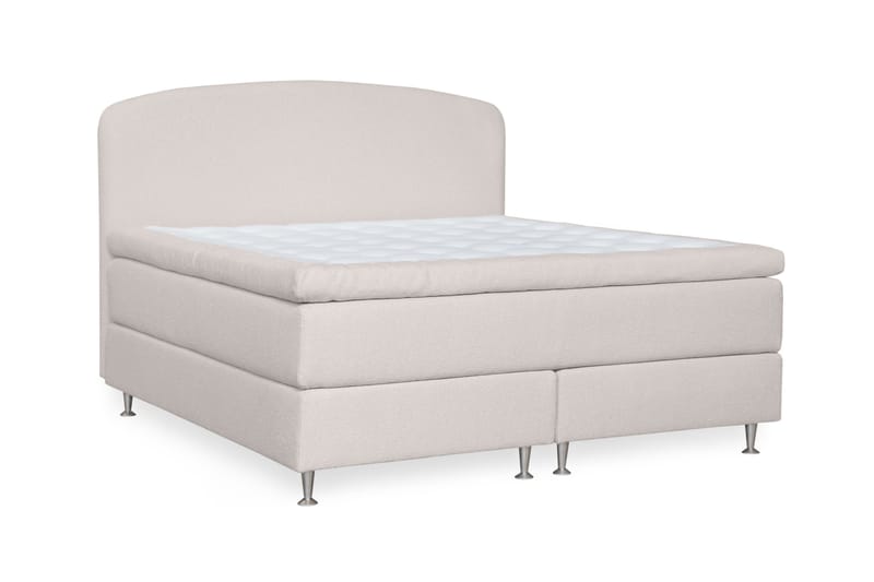Oslo Lyx Sängpaket Kontinentalsäng 180x200 cm Curved Sänggavel - Ljusbeige - Möbler - Sovrum - Sängar - Komplett Sängpaket