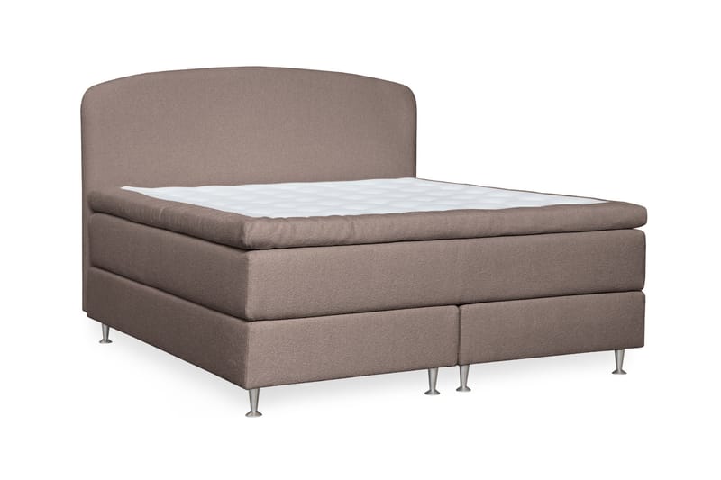 Oslo Lyx Sängpaket Kontinentalsäng 180x200 cm Curved Sänggavel - Ljusbrun - Möbler - Sovrum - Sängar - Komplett Sängpaket