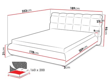 Osten Sängram 160x200 cm - Beige - Möbler - Sovrum - Sängar - Sängar med förvaring