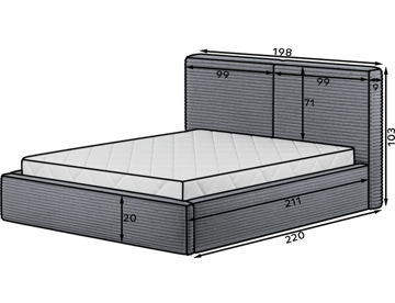 Pesillo Sängram med förvaring 180x200 cm - Modullo 35 - Möbler - Sovrum - Sängar - Sängar med förvaring