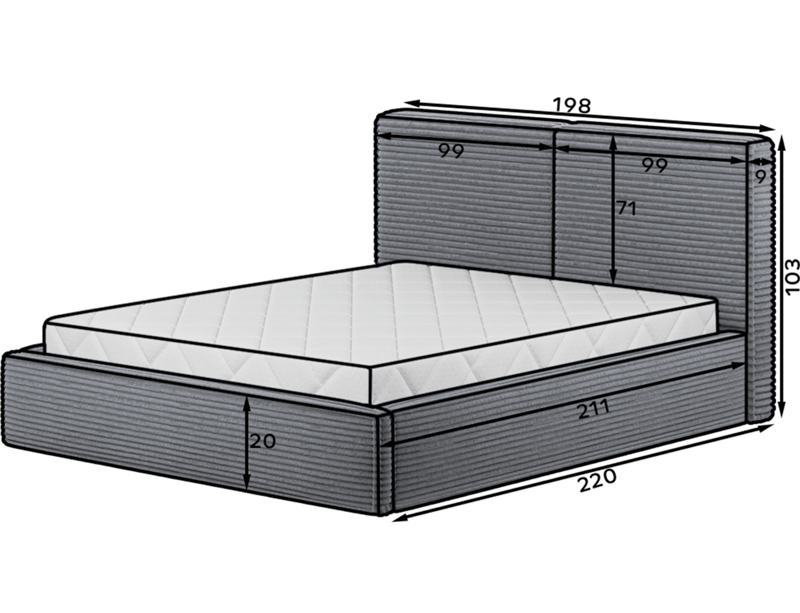 Pesillo Sängram med förvaring 180x200 cm - Modullo 35 - Möbler - Sovrum - Sängar - Sängar med förvaring
