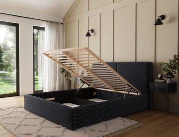 Pesillo Sängram med förvaring 180x200 cm - svart - Möbler - Sovrum - Sängar - Sängar med förvaring